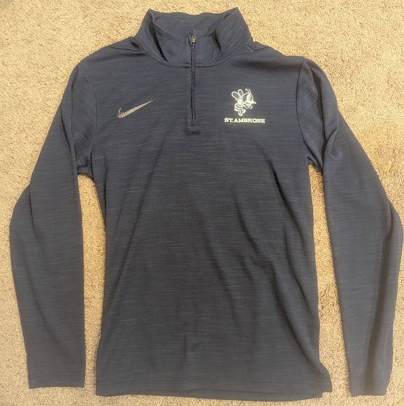 Nike Womens Small 1/4 Zip Hoodie With St Ambrose Logo - Picture 1 of 4